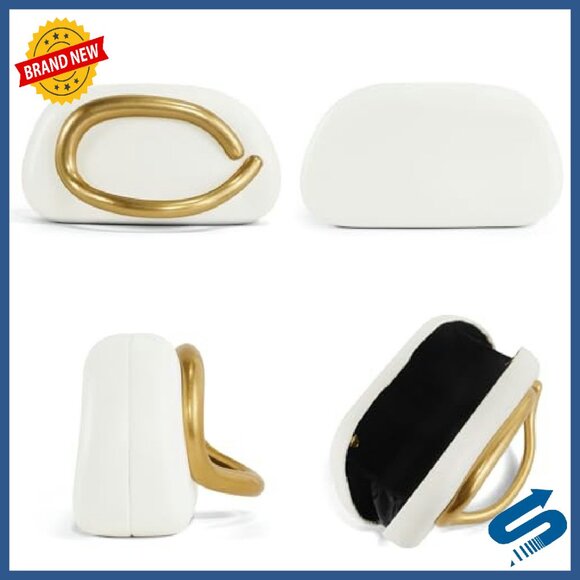 PU Leather Evening Clutch with Chain Strap, Magnetic Closure, 7.5x3x4.3in